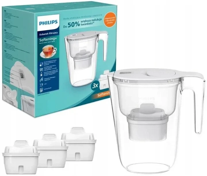 Philips AWP2943WHT3/58 + 3 filtrai „Micro X-Clean“ minkštiklis + balta