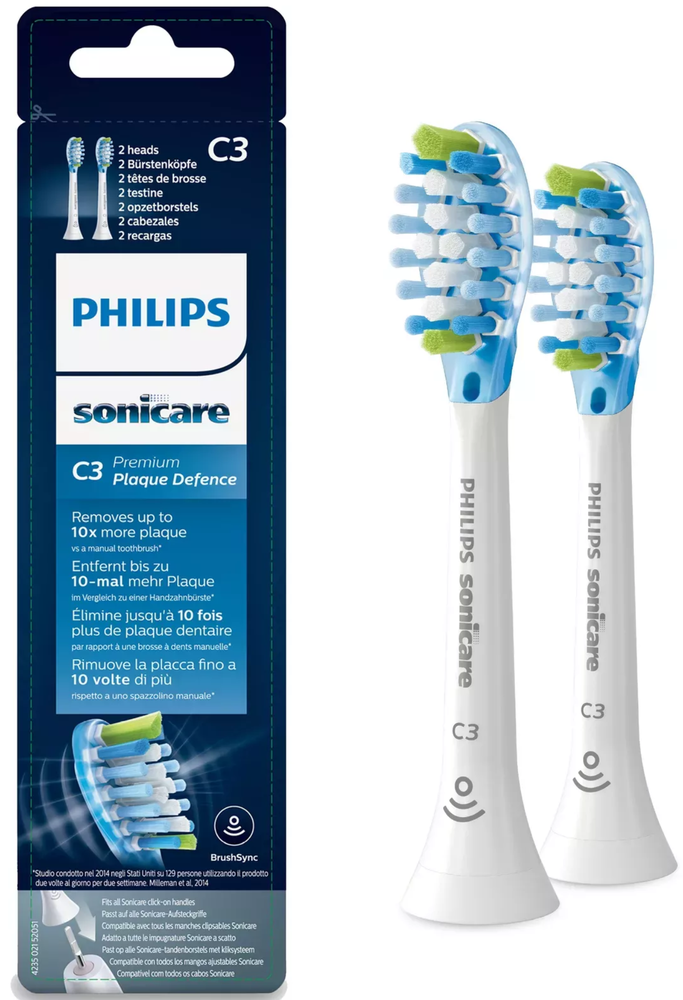 Philips Sonicare C3 Premium Plaque Defence Standartinės „Sonic“ dantų šepetėlio galvutės HX9042/17