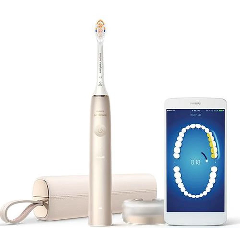 Elektrinis dantų šepetėlis Philips Sonicare DiamondClean Prestige 9900 HX9992/12, šampano spalvos