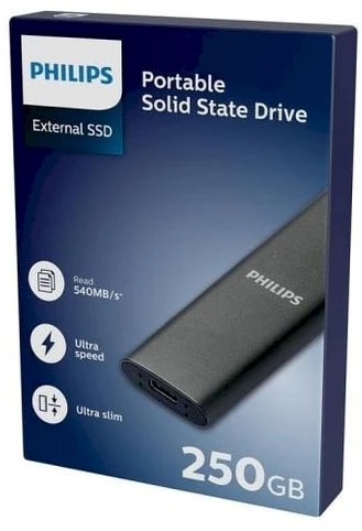 Kietasis diskas Philips Ultra Speed 250 GB Graphite SSD išorinis diskas (FM25SS031P/00)
