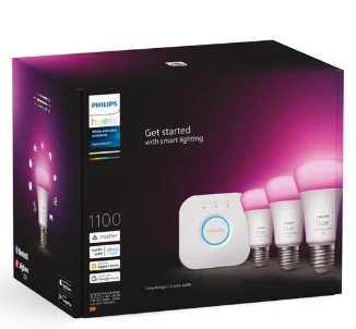 Philips „Hue White and color ambiance“ Pradinis rinkinys: 3 E27 išmaniosios lemputės (1100)