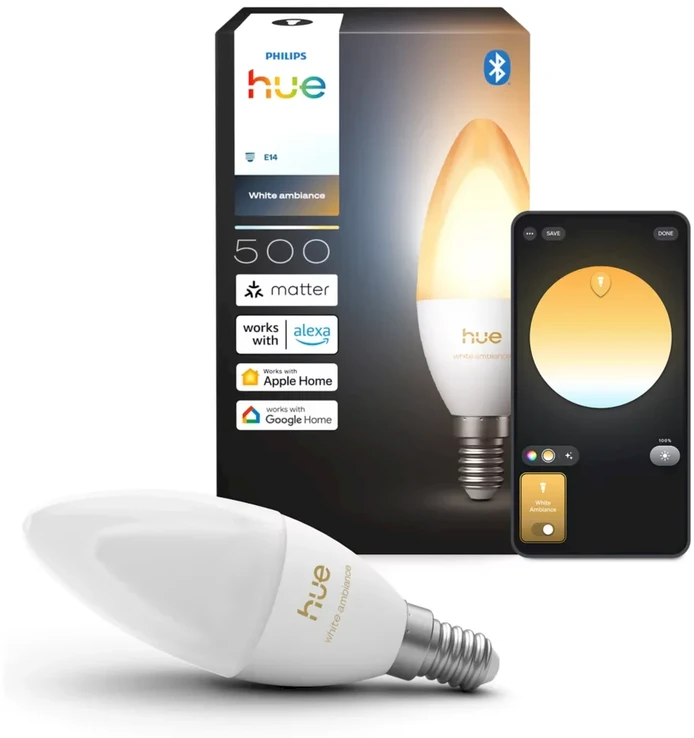 „Philips Hue“ E14 3,7 W „Balta“ lemputė (1000–20000 K) B39 žvakė
