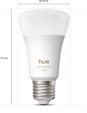 Philips Hue WA 1100 A60 2P EU | E27 | 8,1 W | Nuo šiltos iki vėsios baltos šviesos | „Bluetooth“ ir „Zigbee“