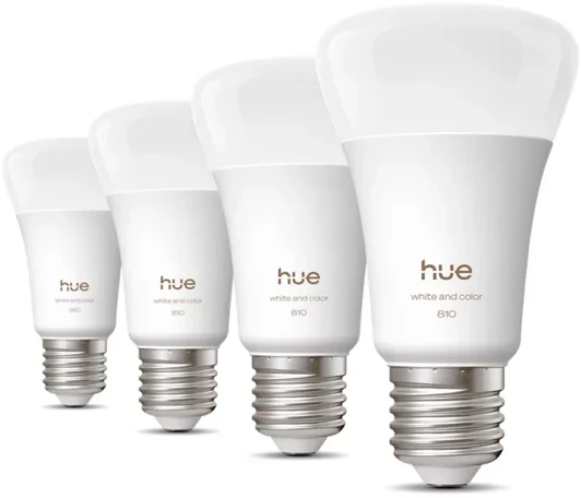 „Philips Hue WCA 810 A60 E27 4P EU“ | E27 | 6 W | Baltos ir spalvotos šviesos | „Bluetooth“ ir „Zigbee“
