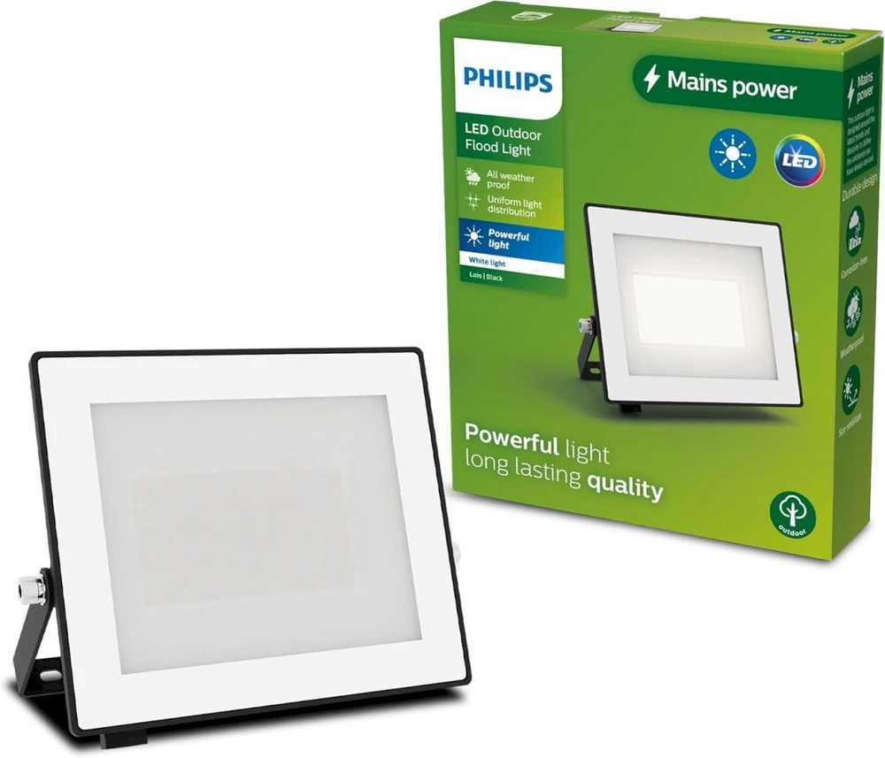 Philips Lois LED šviestuvas 30W | 3200lm | 3000K | IP65 | Juodas
