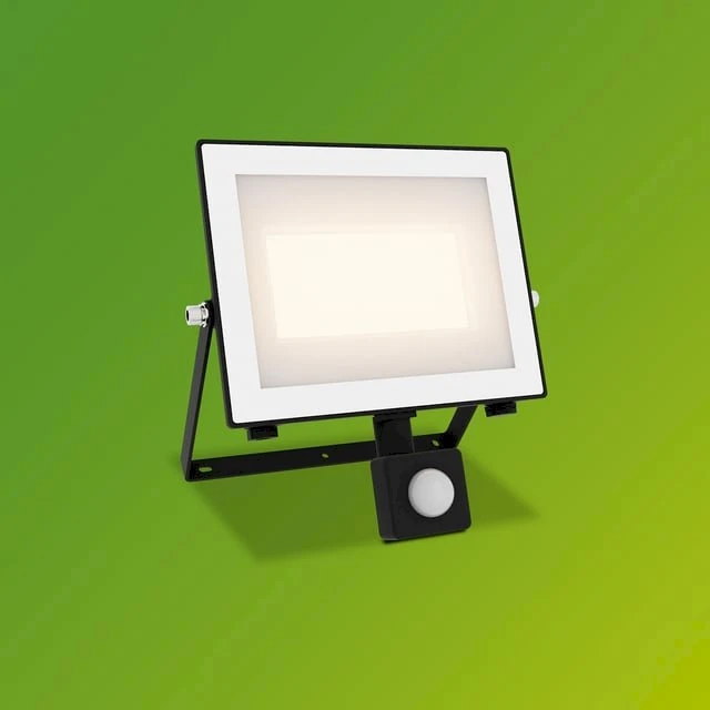 Philips Lois LED prožektorius 50W | 5400lm | 3000K | IP65 | Judesio jutiklis | Prieblandos jutiklis | Juoda