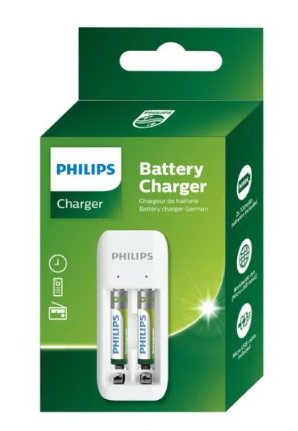 Philips akumuliatorių kroviklis su 2xAAA baterijomis