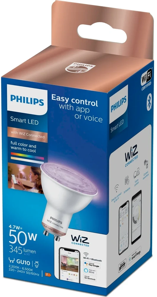 Lemputė Philips LED, PAR16,įvairių spalvų,GU10, 4.7W, 345lm