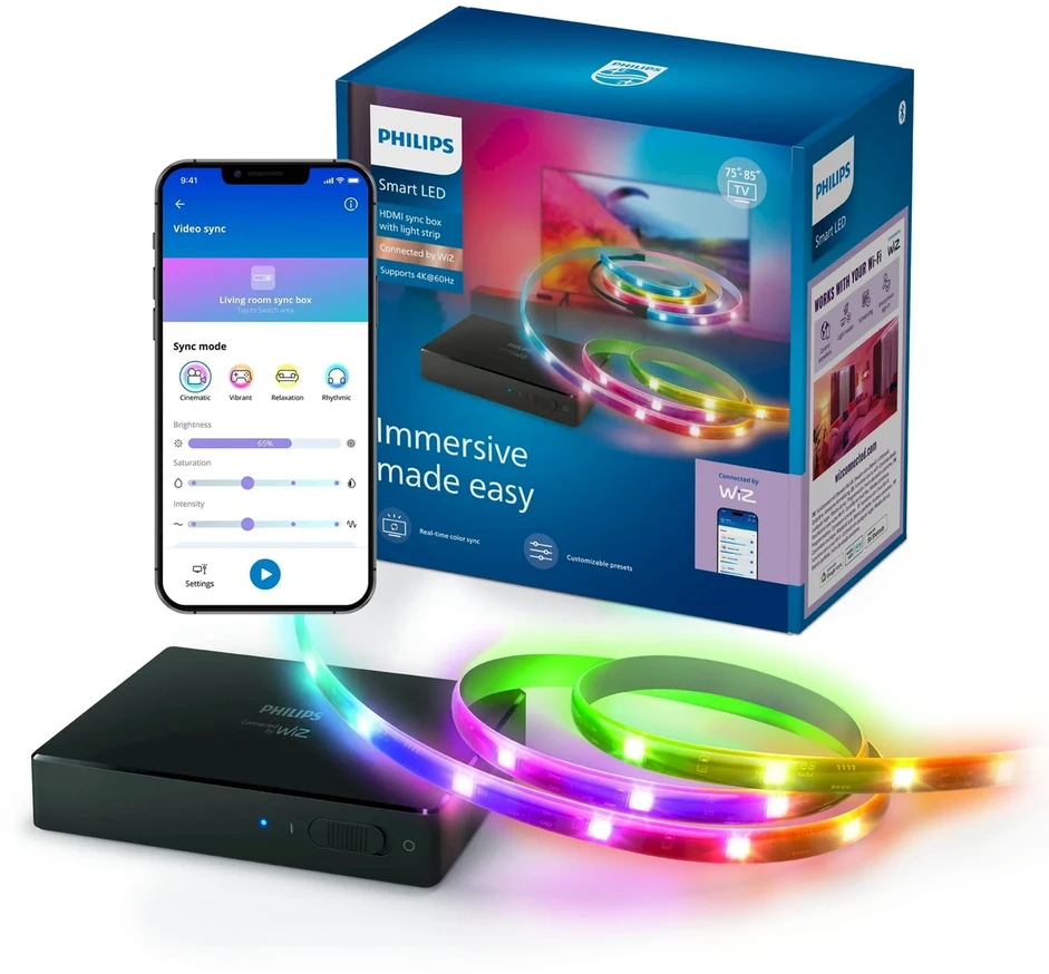 „Philips Smart Sync Box 2.0“ + LED juostelė 75–85 colių televizoriams