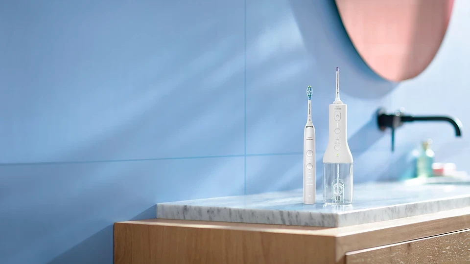 Elektrinis dantų šepetėlis Philips Sonicare Cordless Power Flosser „DiamondClean 9000“  HX3886/41