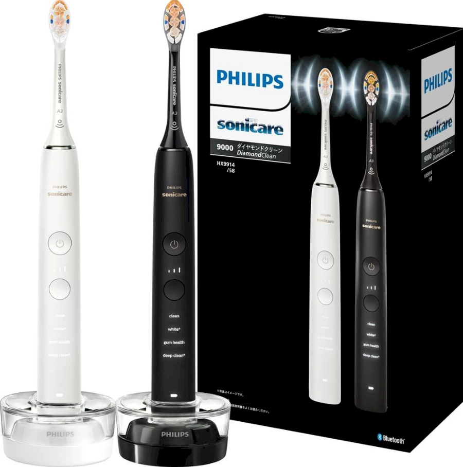 Šepetėlis Philips Sonicare DiamondClean 9000 HX9914/57 2 vnt. Juoda/Balta