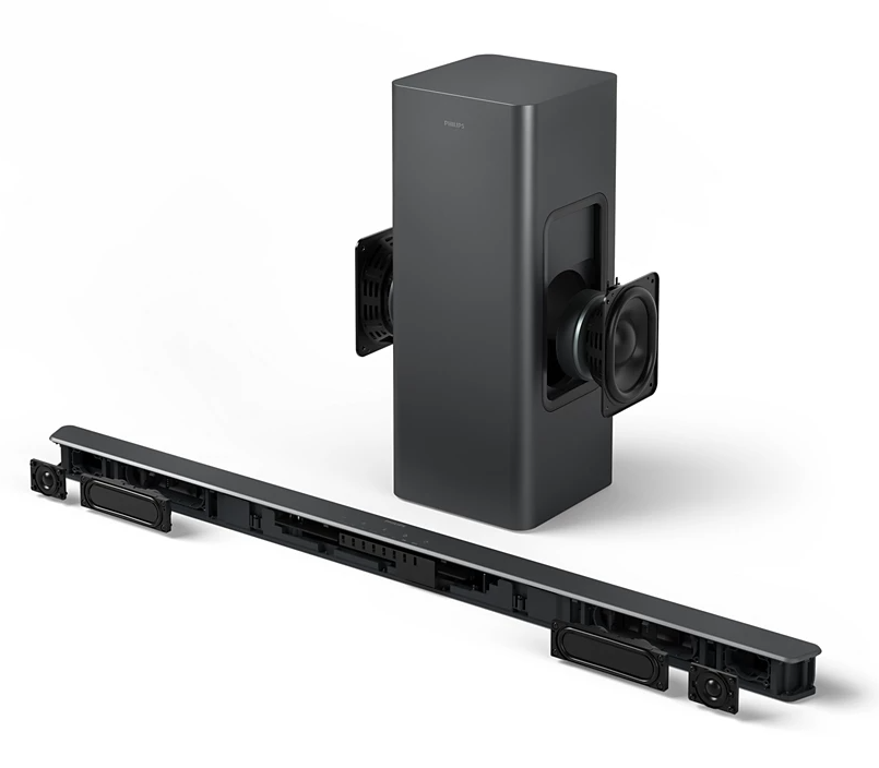 Namų kino sistema Philips 2.1 garso juosta su belaidžiu žemųjų dažnių garsiakalbiu tab6309/10