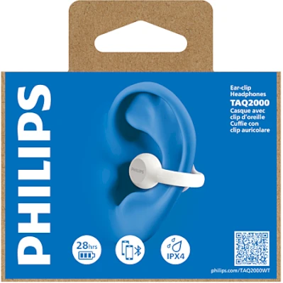 Tikros belaidės ausinės Philips, balta