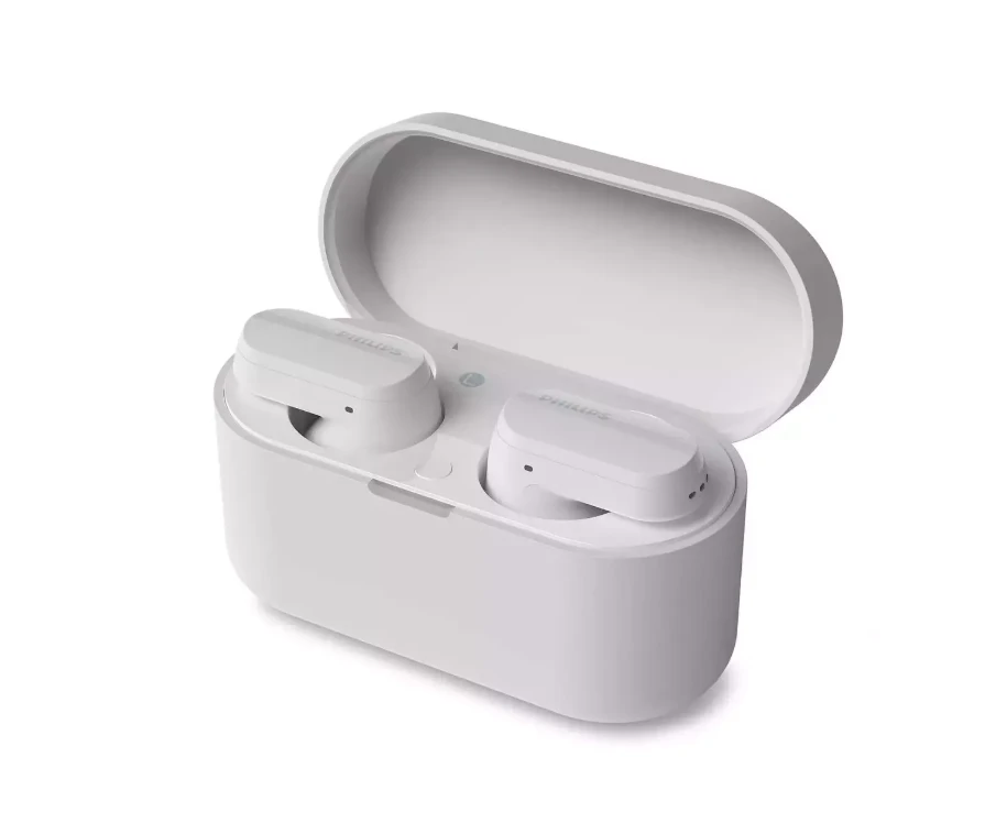 Philips True Belaidės Ausinės TAT3508WT/00, IPX4 atsparumas vandeniui, triukšmo slopinimas, iki 21 valandų grojimo laikas, Baltos spalvos