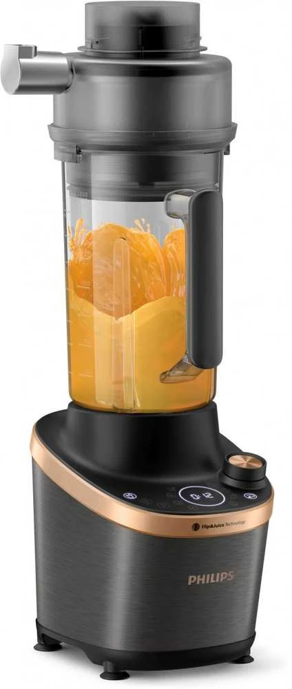 Philips Flip&Juice™ Didelio greičio maišytuvas su sulčiaspaudės moduliu HR3770/10, Juodas