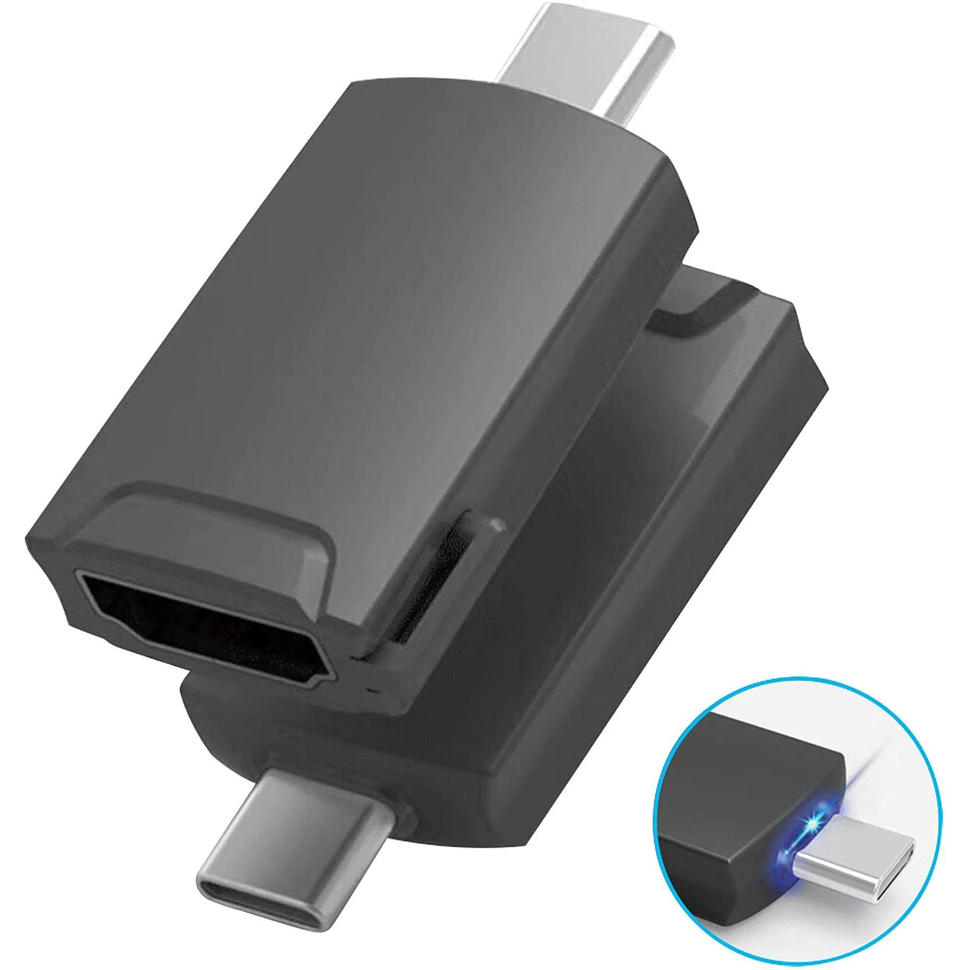 USB Platinet USB-C – juodas HDMI adapteris (PMMA9856)