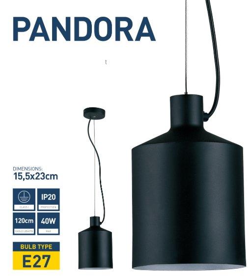 Pakabinamas šviestuvas Platinet PLATINET PANDANT LAMP PANDORA P151782-S E27 METAL Juodas 15x23 [44015]