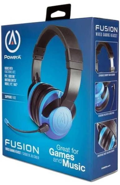 Power A Mėlyna PowerA FUSION Ant ausų uždedamos Ausinės su laidu su mikrofonu Juodas ir Mėlyna