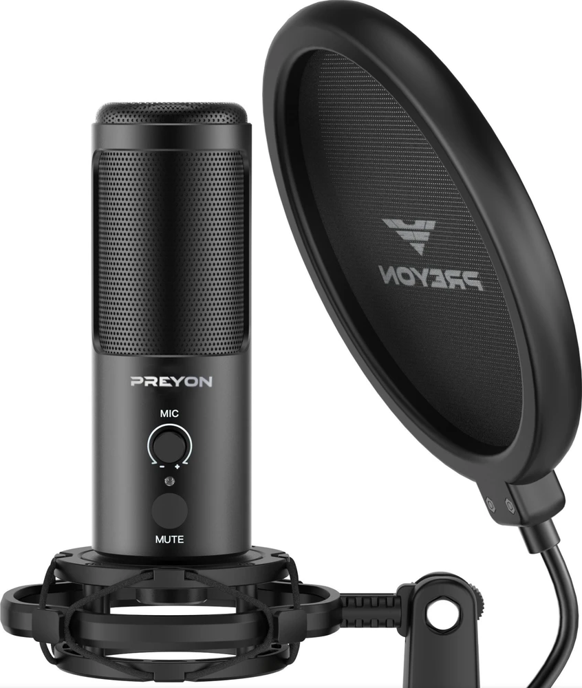 PREYON Buzzard Scream kondensatorinis mikrofonas USB