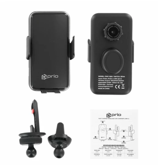 Įkroviklis Media-Tech Prio Fast Charge Wireless Car Charger 15W
