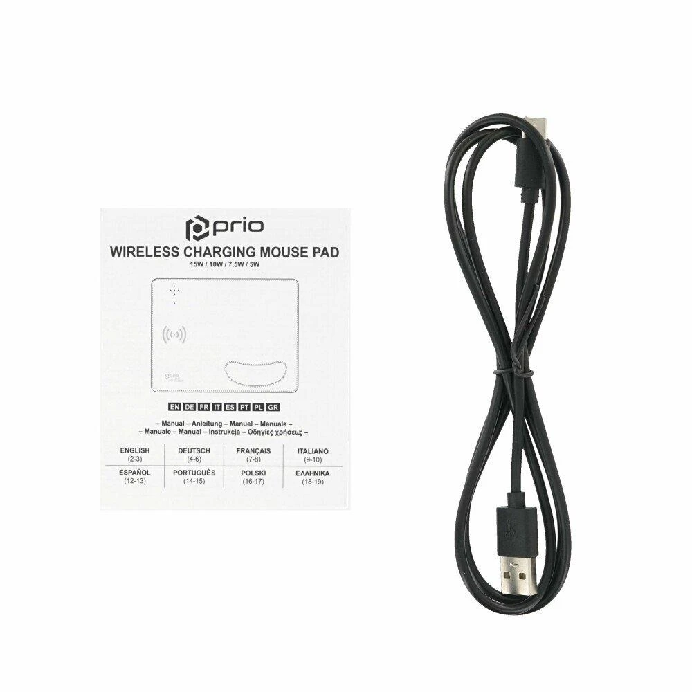 „Media-Tech Prio“ greito įkrovimo belaidis pelės kilimėlis, 15 W (USB-C)