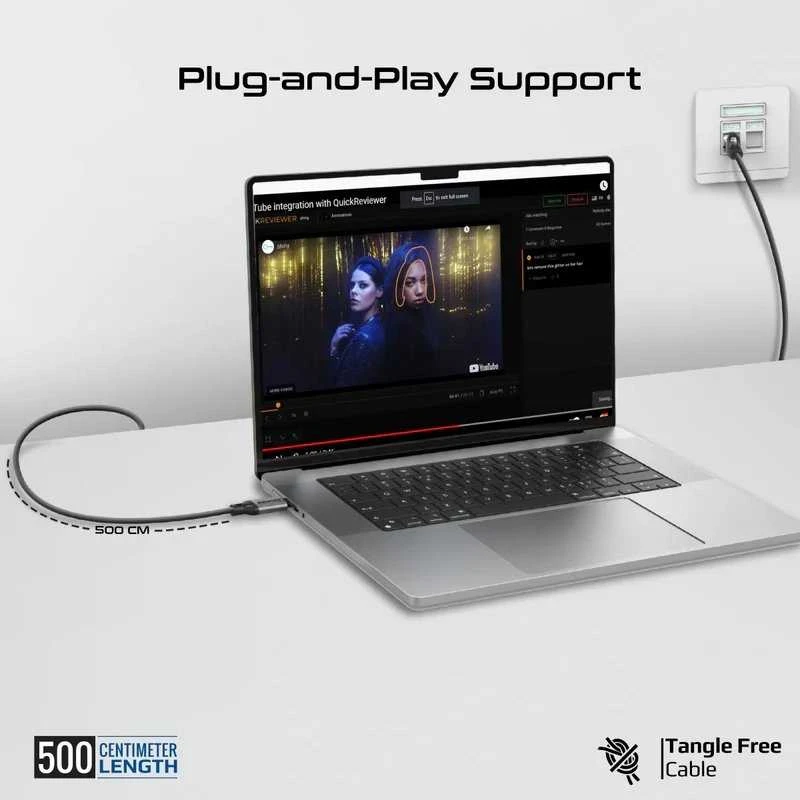 „Promate CLink-RJ45“ laidas USB-C į Ethernet 10/100/1000Mbps / 5m