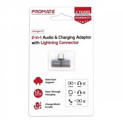 Promate iHinge-LT 2-in-1 Lightning adapteris pakuotėje