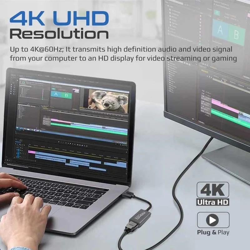 Promate MediaLink-DP adapteris jungiamas prie monitoriaus