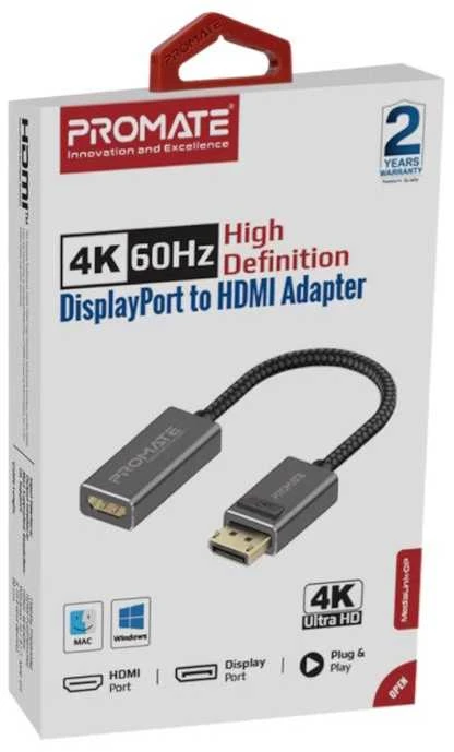 AV adapteris „Promate MediaLink-DP“ adapteris „DisplayPort“ į HDMI 4K@60Hz“