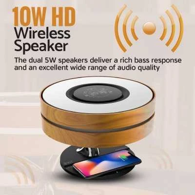 Garsiakalbis Promate Mirth 3in1 / Naktinė lempa / Bluetooth garsiakalbis 10W / Qi belaidis įkrovimas / LED laikrodis
