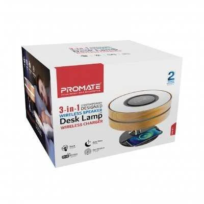 Garsiakalbis Promate Mirth 3in1 / Naktinė lempa / Bluetooth garsiakalbis 10W / Qi belaidis įkrovimas / LED laikrodis