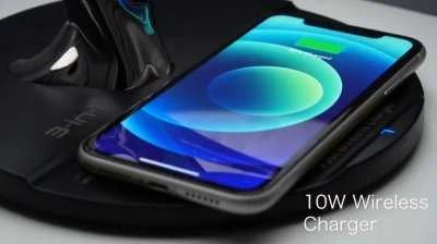 Garsiakalbis Promate Mirth 3in1 / Naktinė lempa / Bluetooth garsiakalbis 10W / Qi belaidis įkrovimas / LED laikrodis