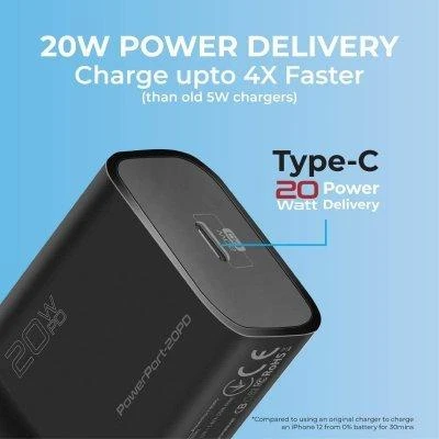 Promate PowerPort-20PD Premium kelioninis įkroviklis Type-C PD 20W