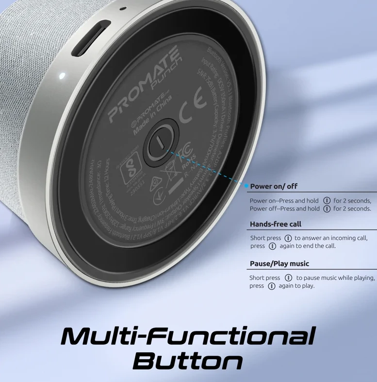 „Promate Punch Mini MagSafe“ „Bluetooth“ garsiakalbis