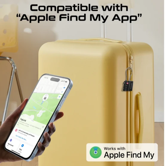 Kelioninis Promate „Proma TagLock TSA“ bagažo užraktas su išmaniąja tikslia sekimo etikete + „Apple Find My“
