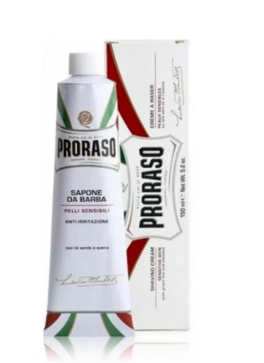 Raminantis skutimosi kremas jautriai odai, Proraso Baltas Line Shaving, 150 ml