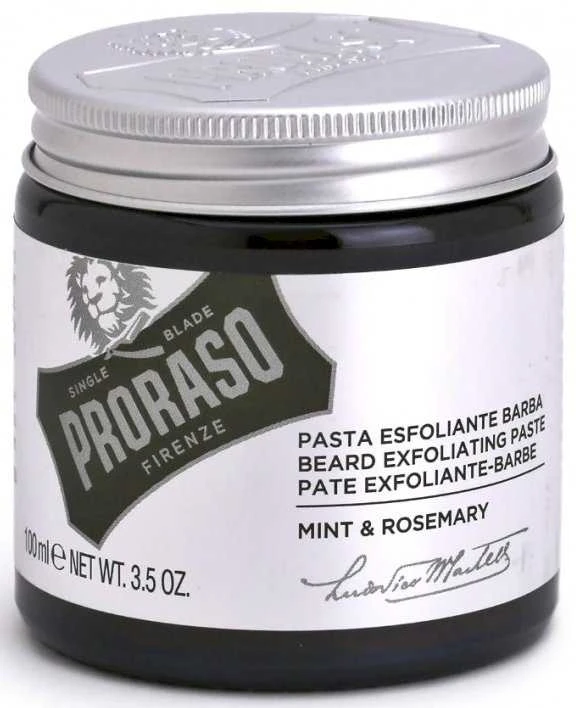 Proraso Beard Exfoliating Scrub Mėtų ir rozmarinų aromato barzdos šveitiklis, 100 ml
