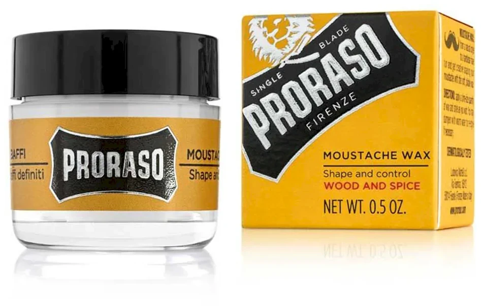PRORASO Vaškas ūsams Wood & Spice, 15 ml
