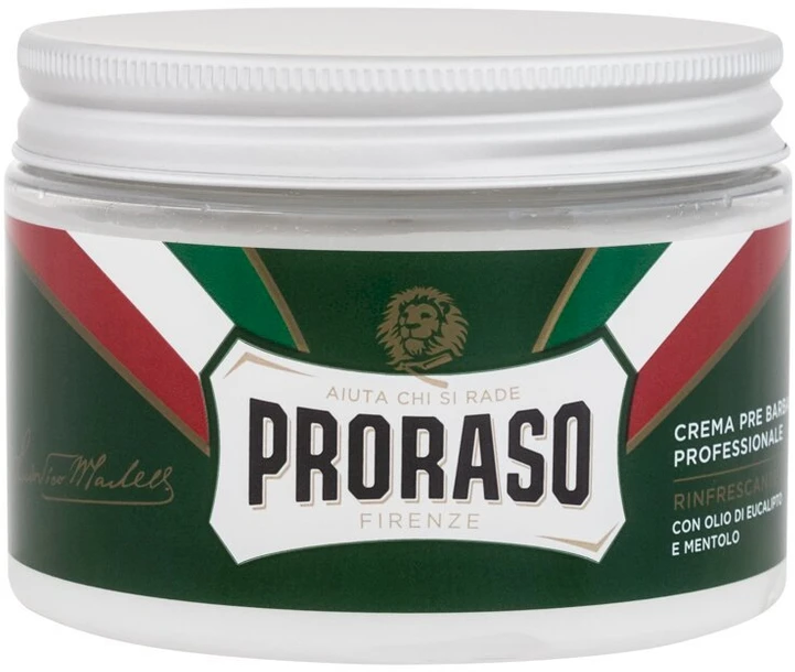 Proraso Green Line Pre-Shave Cream Gaivinantis kremas prieš skutimąsi su eukaliptu, 300 ml