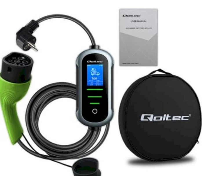 „Qoltec 2in1 Type2“ | 3,5 kW | 230 V | „Wi-Fi“ | „TUYA“ | „SMART LIFE“ | LCD | Nešiojamas | 5 m