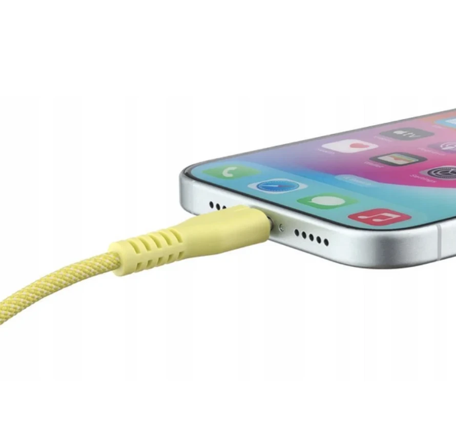 Qualo QKN-CL-05 laidas USB-C - Lightning 12W / 1.5m / geltonas