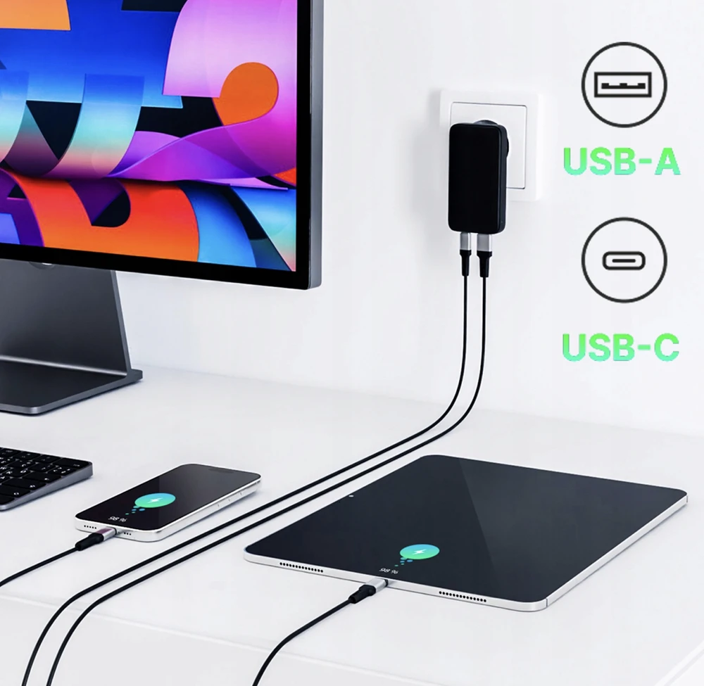 Qualo QLS-GN-US-AC-45-01 GaN Ultra Slim GaN Charger USB-C / 45W