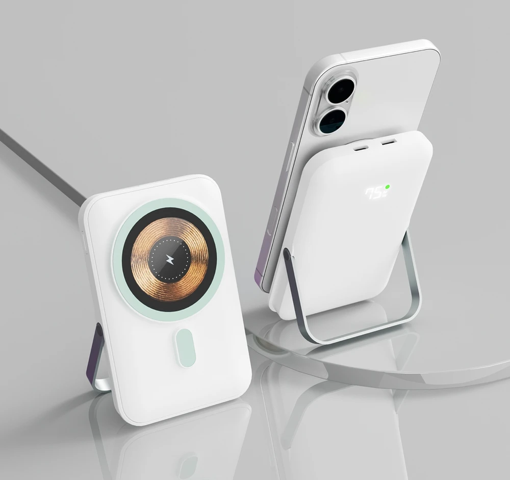 „Qualo QMPB5-LD-00 MagSafe“ belaidis įkroviklis, 10000 mAh / LED / 20 W / USB-C / „Lightning“