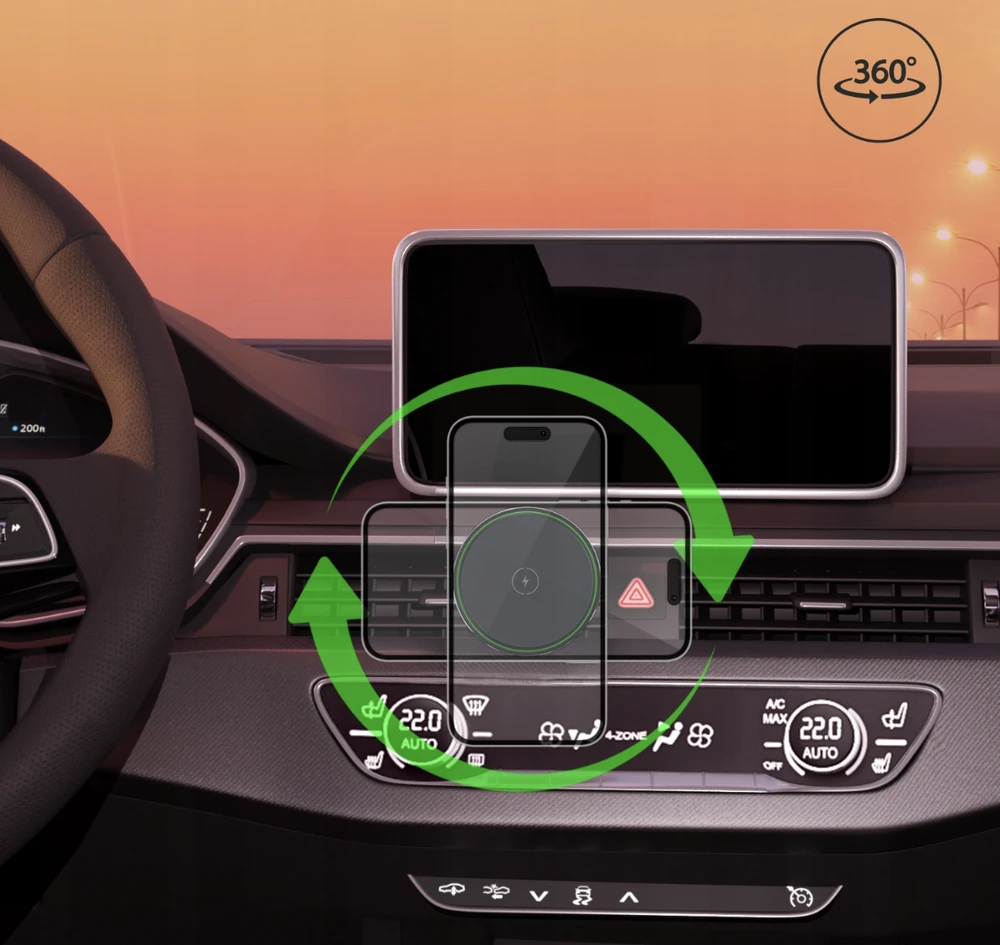 „Qualo QMUS-KO-LD-01“ automobilinis belaidis „MagSafe“ įkroviklis su laikikliu