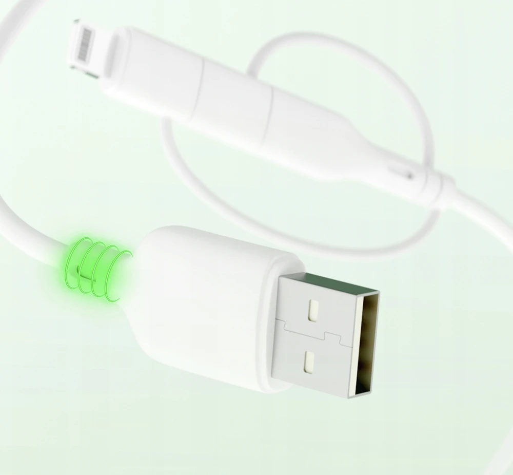 Qualo QRC-CA+M+L-00 laidas 3in1 USB-C - USB-A / microUSB + USB adapteris / 1.5m / 60W / baltas