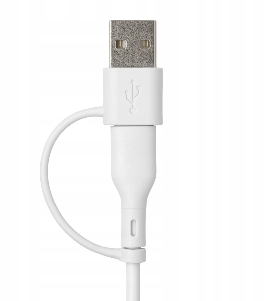 Qualo QRC-CC+A-00 laidas 2in1 USB-C – USB-C / USB-A adapteris / 1.5m / baltas