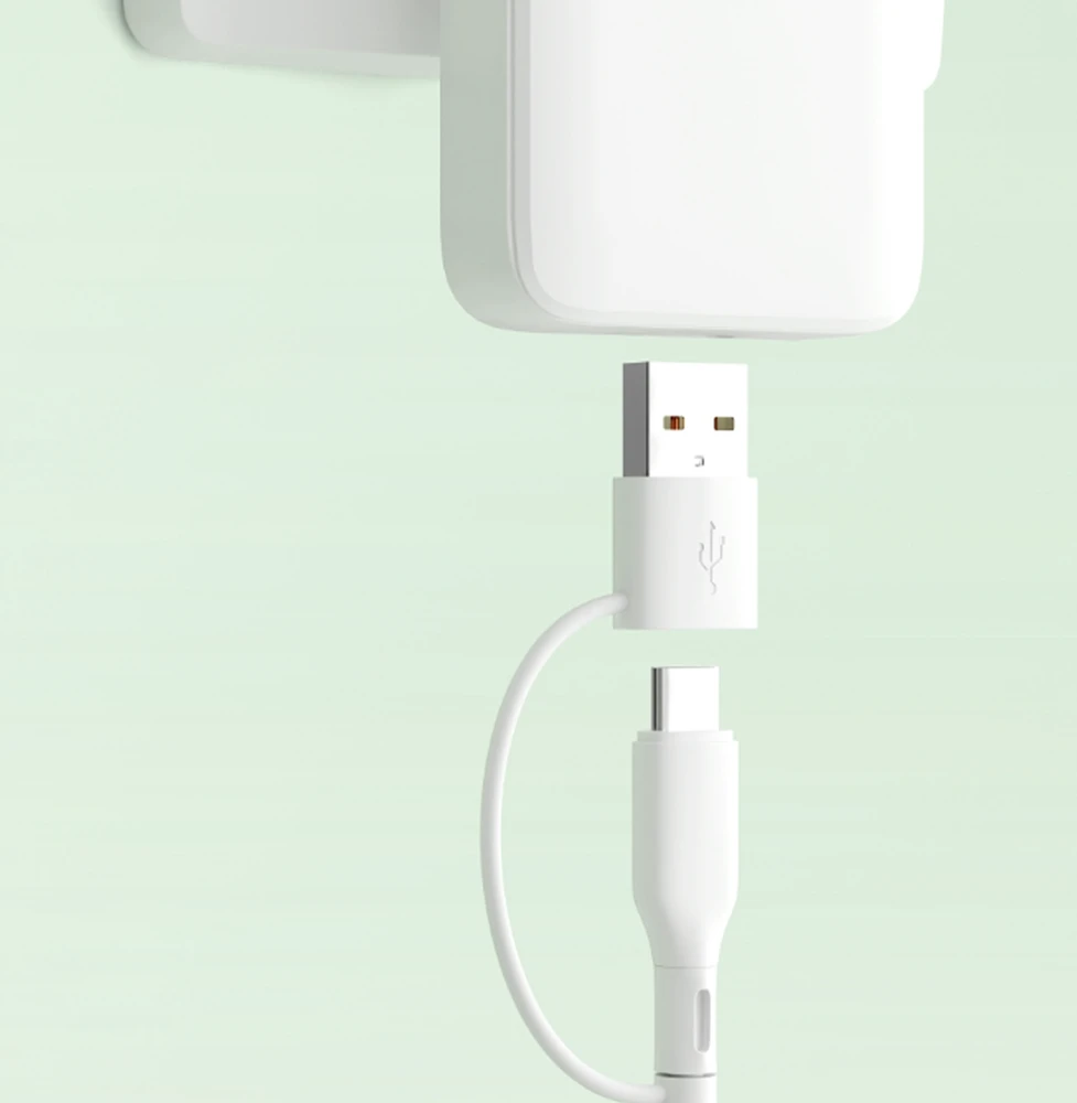 Qualo QRC-CC+A-00 laidas 2in1 USB-C – USB-C / USB-A adapteris / 1.5m / baltas
