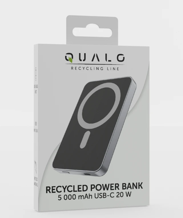 „Qualo QRPB‑20‑07 MagSafe“ išorinė baterija, 5000 mAh / 20 W / USB-C