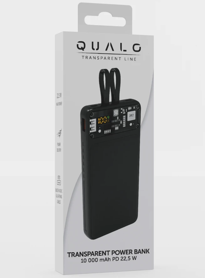 Qualo QTPB10-LD-23-01 Power Bank 10000 mAh / LED / 23W