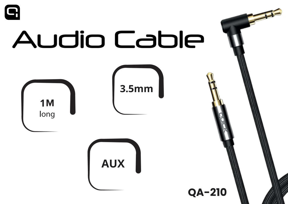 Usorteret Quick QA-210 AUX 3,5 mm garso kabelis 1m